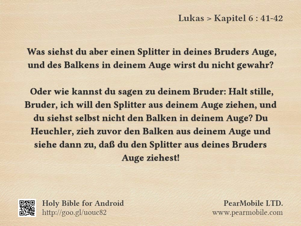 Lukas, Kapitel 6:41-42